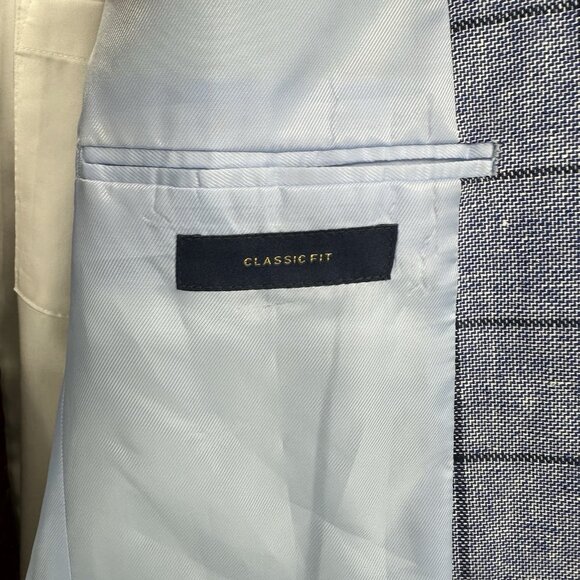 STAFFORD jacket blazer sport coat blue 40L - Picture 8 of 9